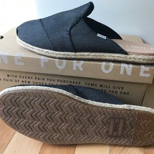 TOMS Black Denim Nova Slip-On Espadrilles